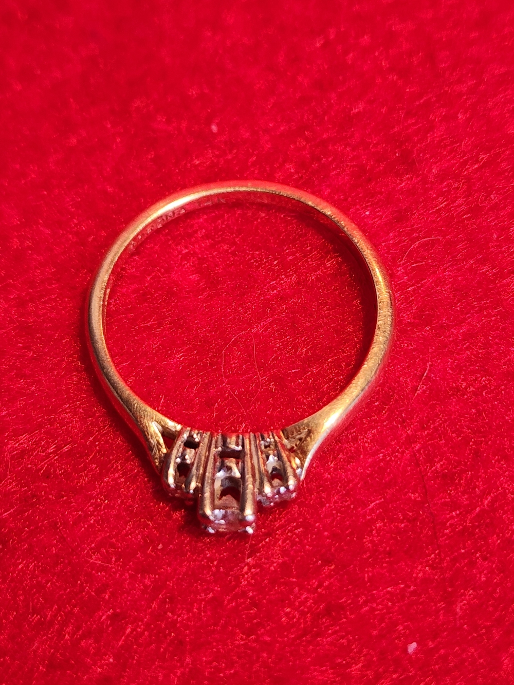 Corona 14k Gold Three-Diamond Engagement Ring